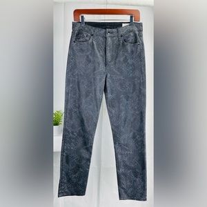 Rag & Bone Nina Women’s Long Snake Foil High Rise Ankle Black Grey Pants Size 27